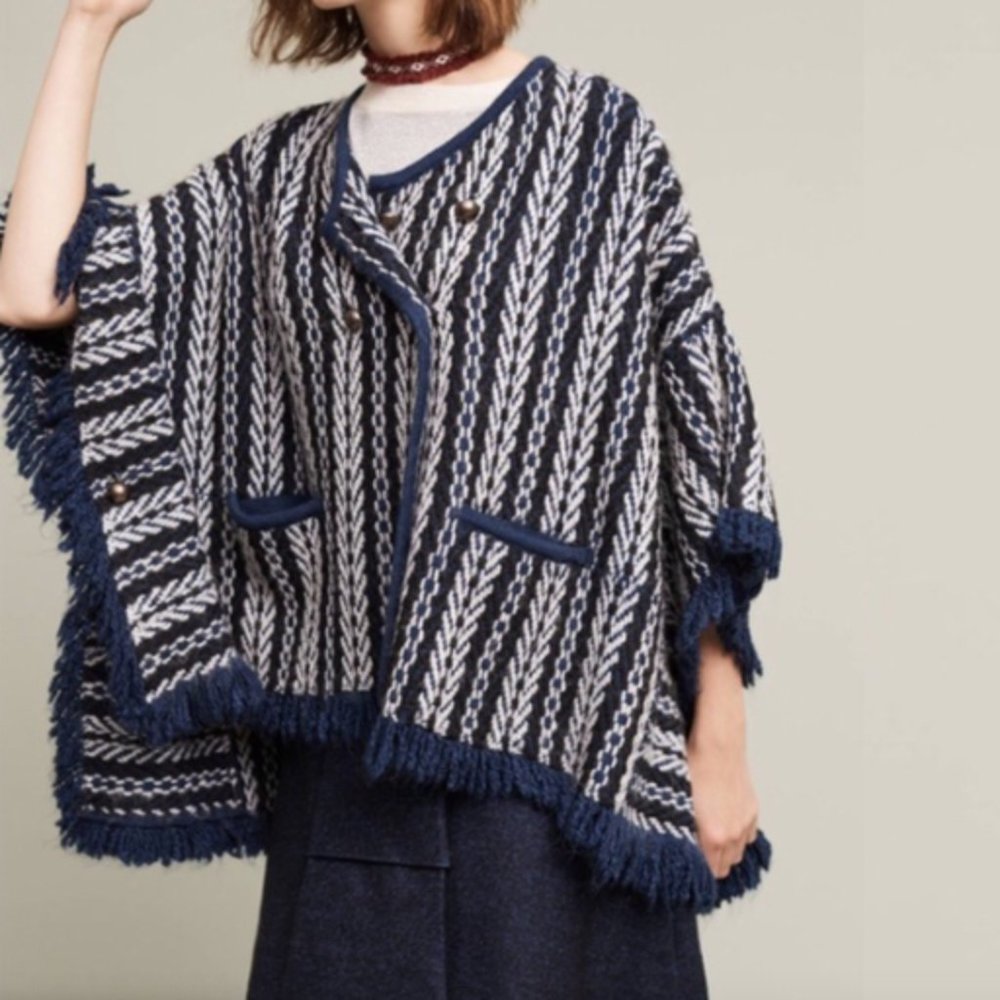 Anthropologie Sleeping on Snow poncho, one size